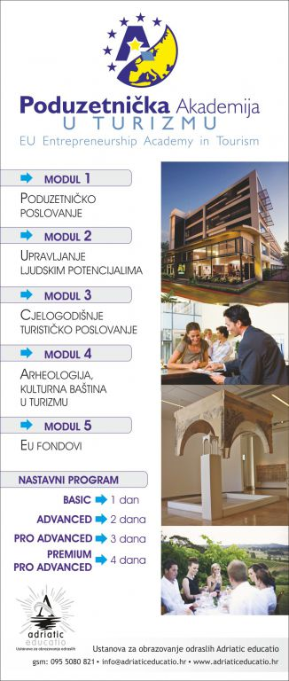 Otvoreni poziv za sudjelovanje u programu edukacije “EU / PODUZETNIČKA AKADEMIJA U TURIZMU