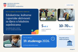 Program provedbe edukativnih, kulturnih i sportskih aktivnosti za predškolsku djecu te djecu od 1. do 4. razreda osnovne škole u lokalnim zajednicama