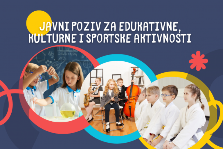 Objavljen javni poziv za financiranje edukativnih, kulturnih i sportskih aktivnosti za djecu