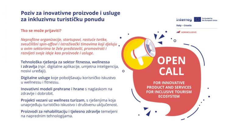 Poziv za inovativne proizvode i usluge za inkluzivnu turističku ponudu – ADRINCLUSIVE